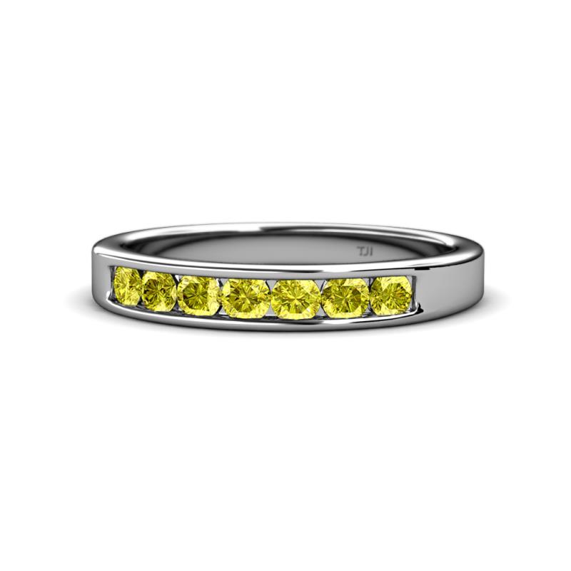 Kathiryn 3.00 mm Yellow Diamond 7 Stone Wedding Band 