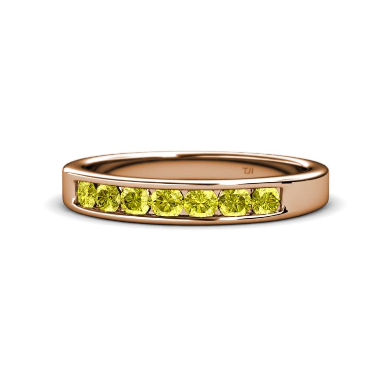 Kathiryn 3.00 mm Yellow Diamond 7 Stone Wedding Band 