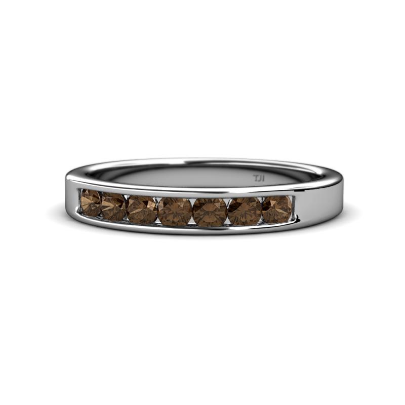 Kathiryn 3.00 mm Smoky Quartz 7 Stone Wedding Band 