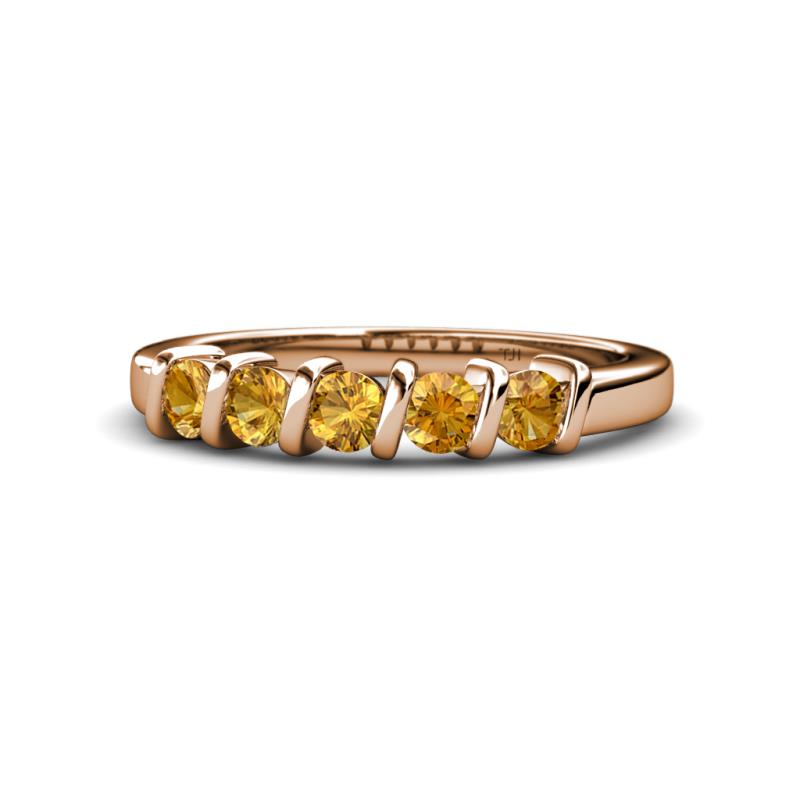 Talia 3.40 mm Citrine 5 Stone Wedding Band 