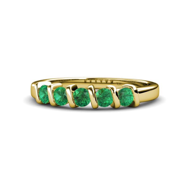 Talia 3.40 mm Emerald 5 Stone Wedding Band 