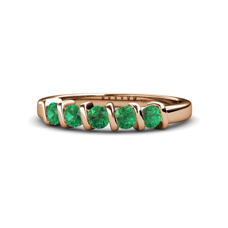 Talia 3.40 mm Emerald 5 Stone Wedding Band 