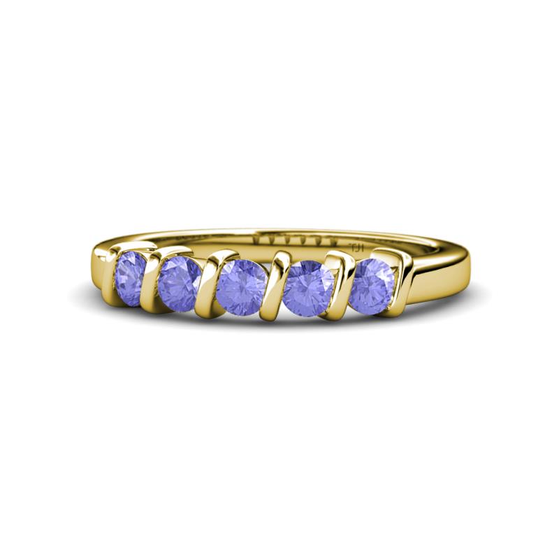 Talia 3.40 mm Tanzanite 5 Stone Wedding Band 