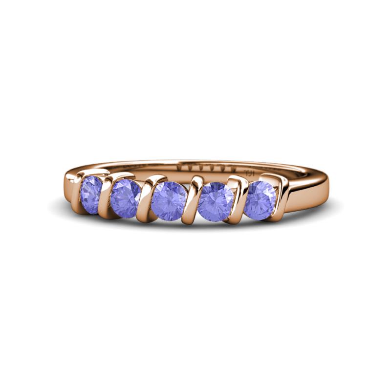 Talia 3.40 mm Tanzanite 5 Stone Wedding Band 