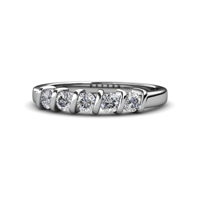 Talia 3.40 mm Diamond 5 Stone Wedding Band 