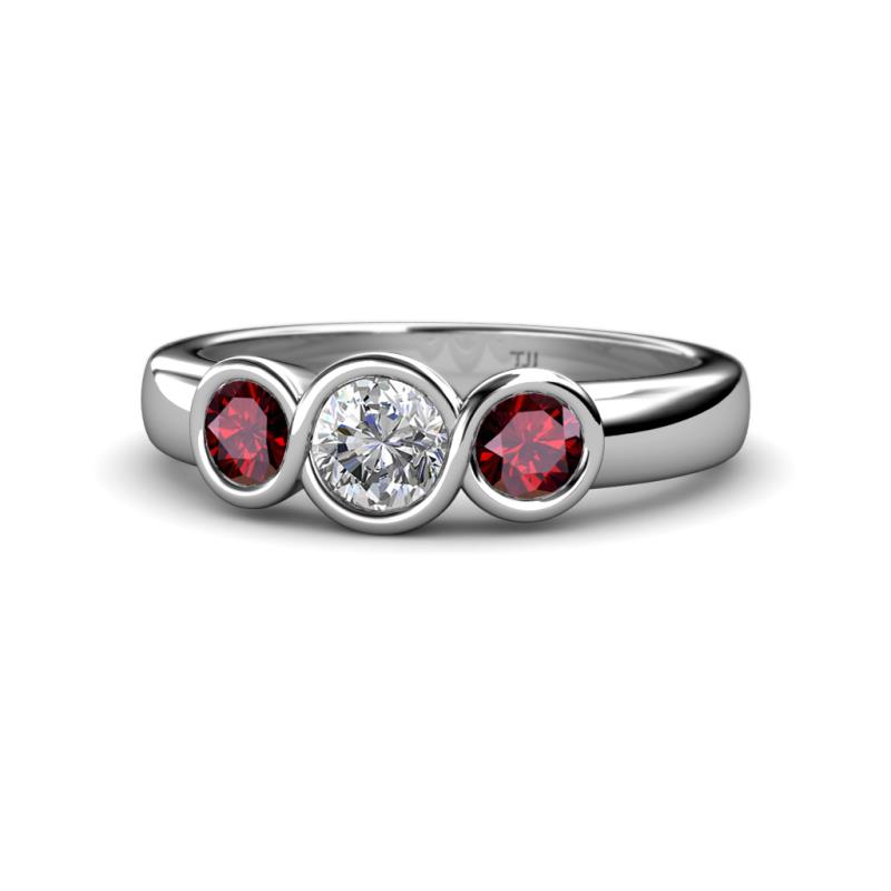 ruby and diamond 3 stone ring