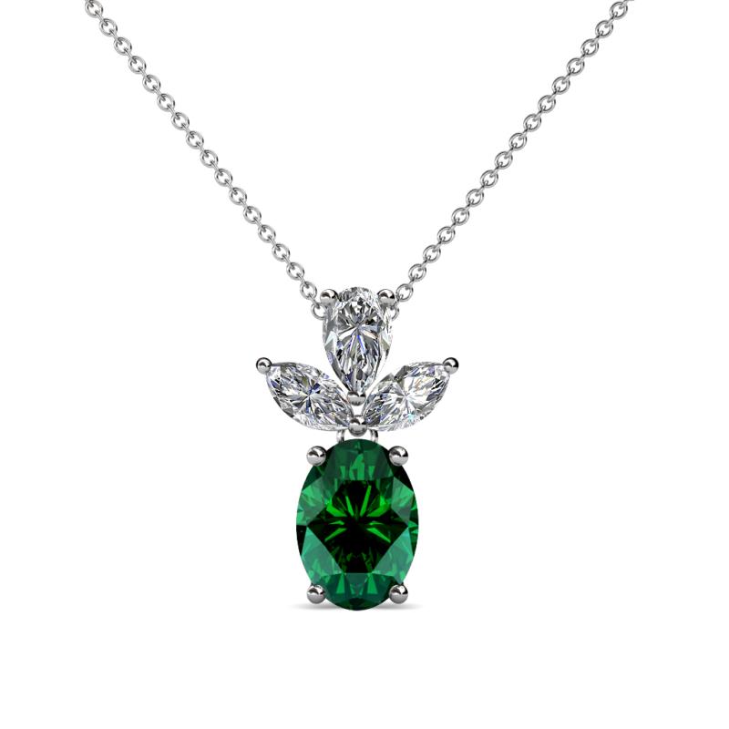 Rayen Emerald and Diamond Slider Pendant 