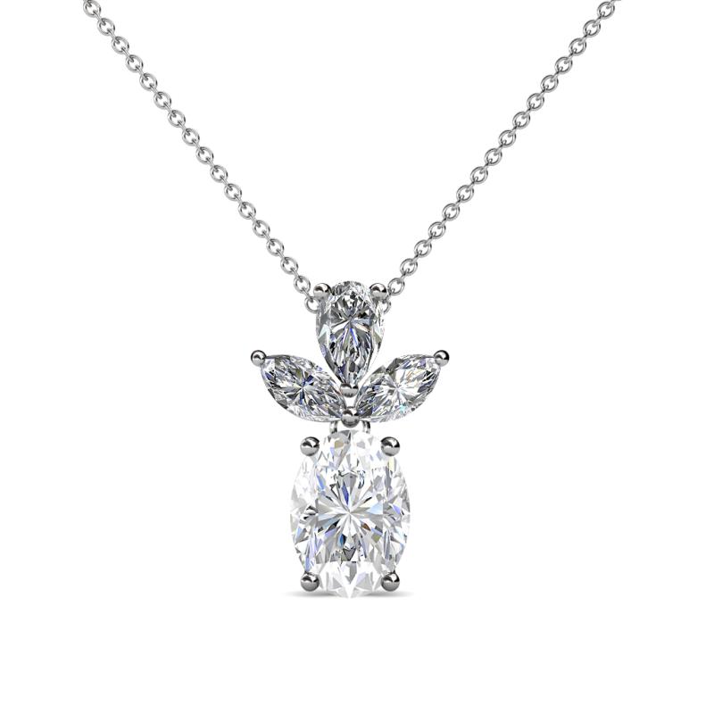 Rayen White Sapphire and Diamond Slider Pendant 