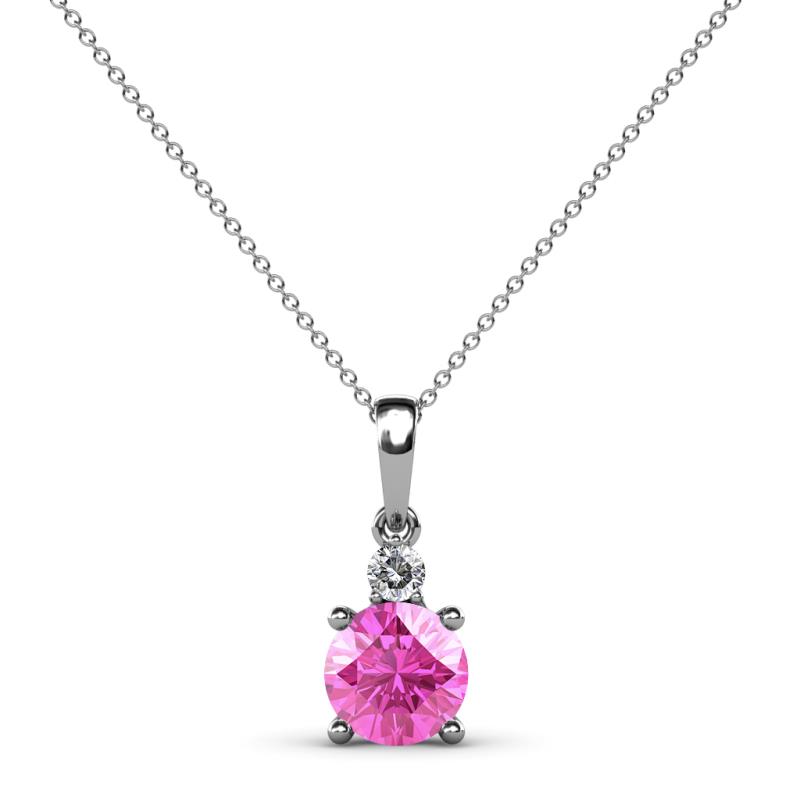 Reyne Pink Sapphire and Diamond Two Stone Pendant 