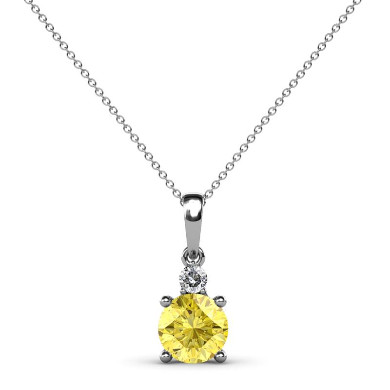 Reyne Yellow Sapphire and Diamond Two Stone Pendant 