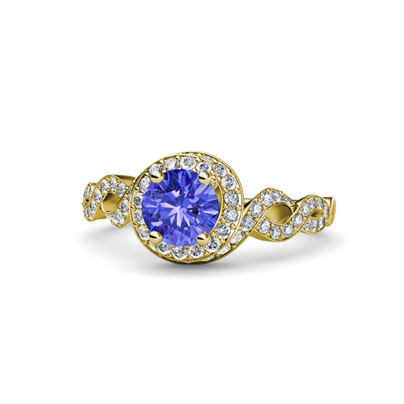 Hana Signature Tanzanite and Diamond Halo Engagement Ring 
