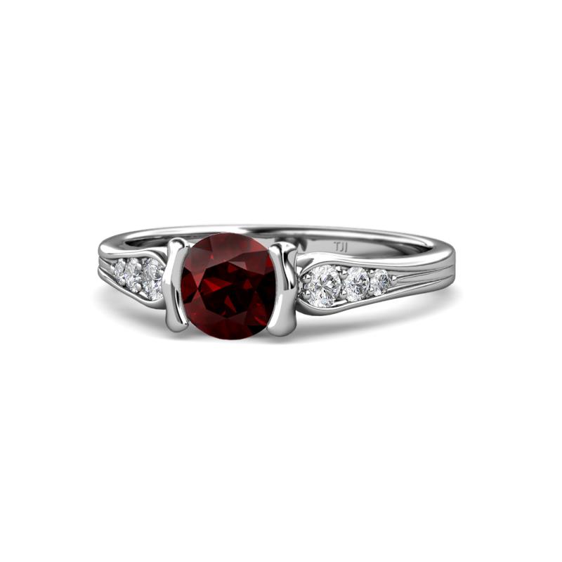 Alana Signature Red Garnet and Diamond Engagement Ring 