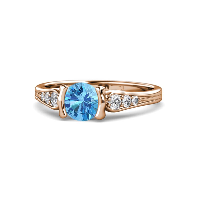 Alana Signature Blue Topaz and Diamond Engagement Ring 