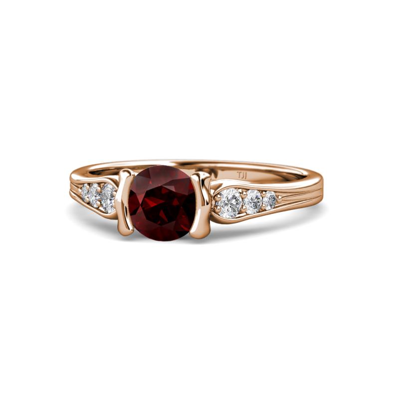 Alana Signature Red Garnet and Diamond Engagement Ring 