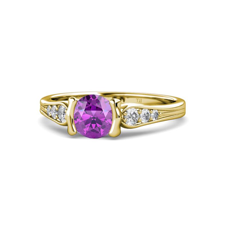 Alana Signature Amethyst and Diamond Engagement Ring 