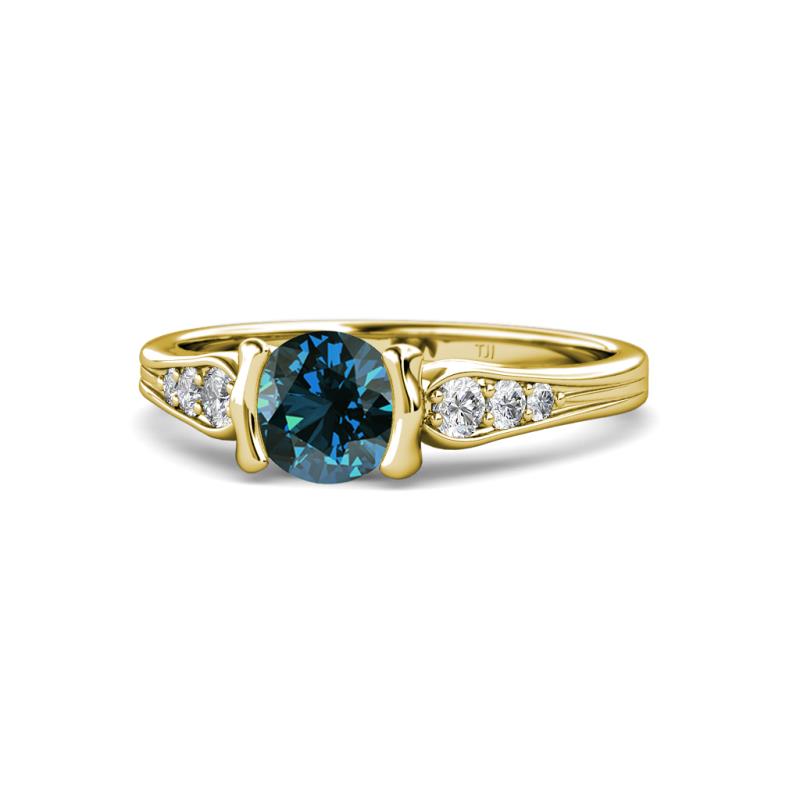 Alana Signature Blue and White Diamond Engagement Ring 