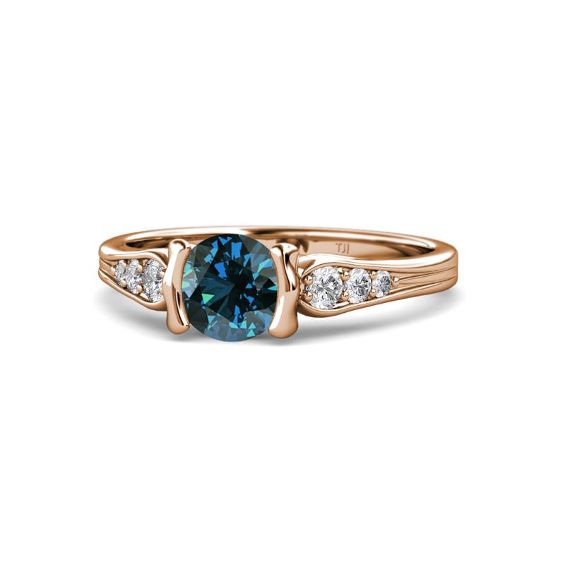 Alana Signature Blue and White Diamond Engagement Ring 