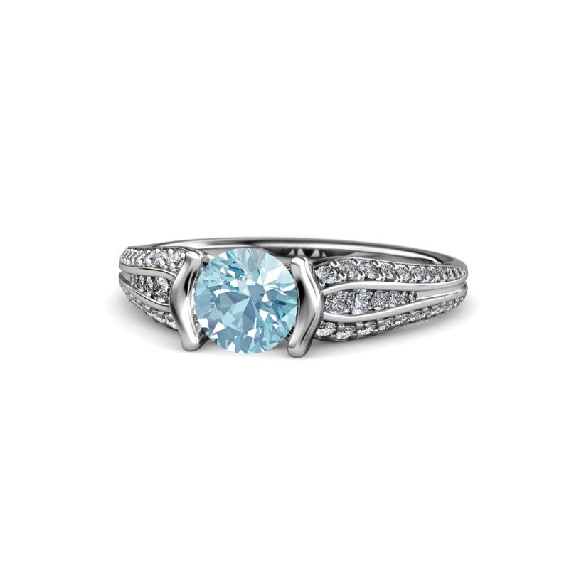 Alair Signature Aquamarine and Diamond Engagement Ring 