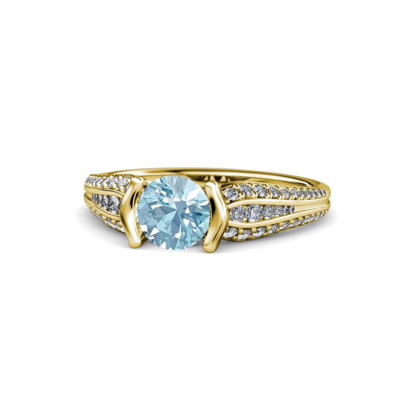 Alair Signature Aquamarine and Diamond Engagement Ring 