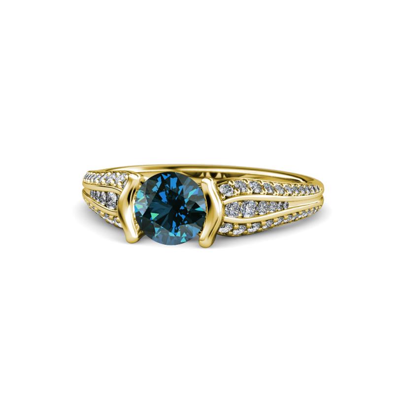 Alair Signature Blue and White Diamond Engagement Ring 