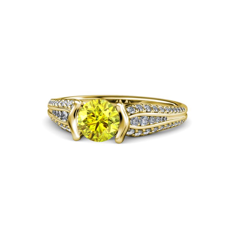 Alair Signature Yellow and White Diamond Engagement Ring 