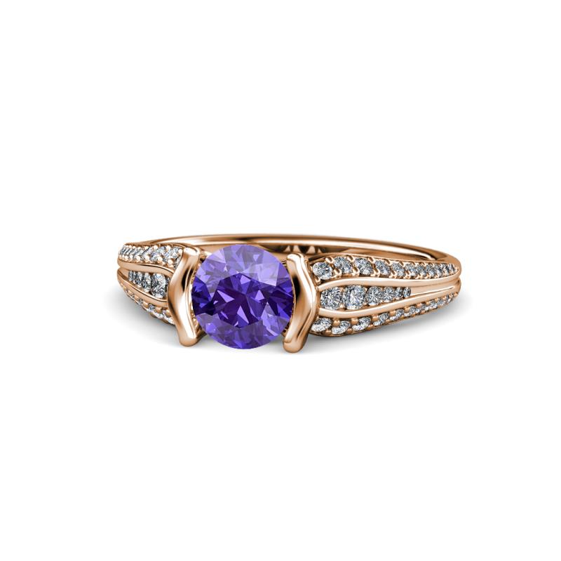 Alair Signature Iolite and Diamond Engagement Ring 