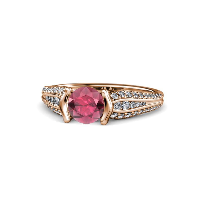 Alair Signature Rhodolite Garnet and Diamond Engagement Ring 