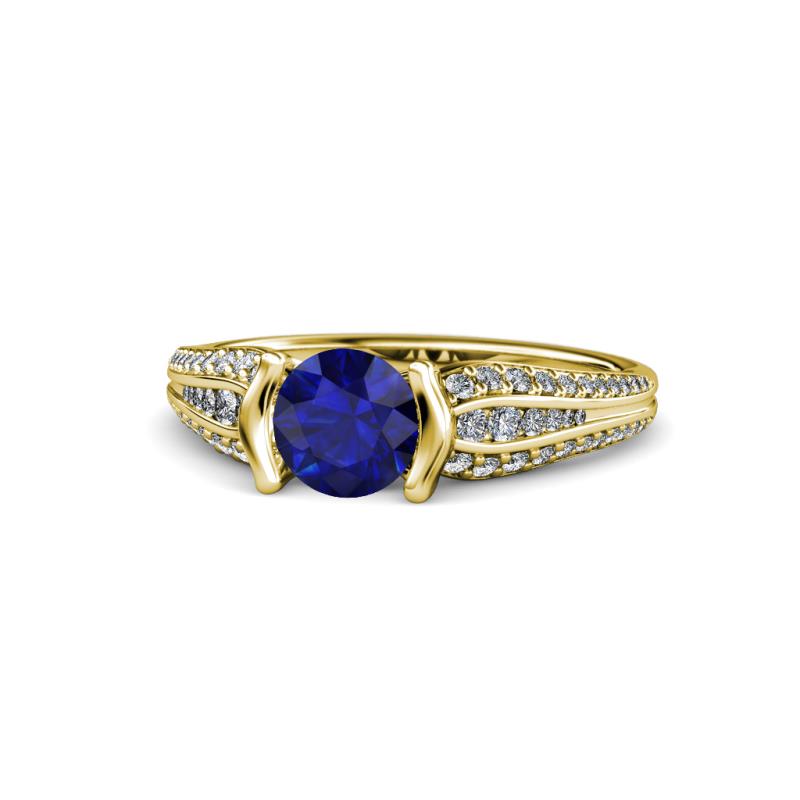 Alair Signature Blue Sapphire and Diamond Engagement Ring 