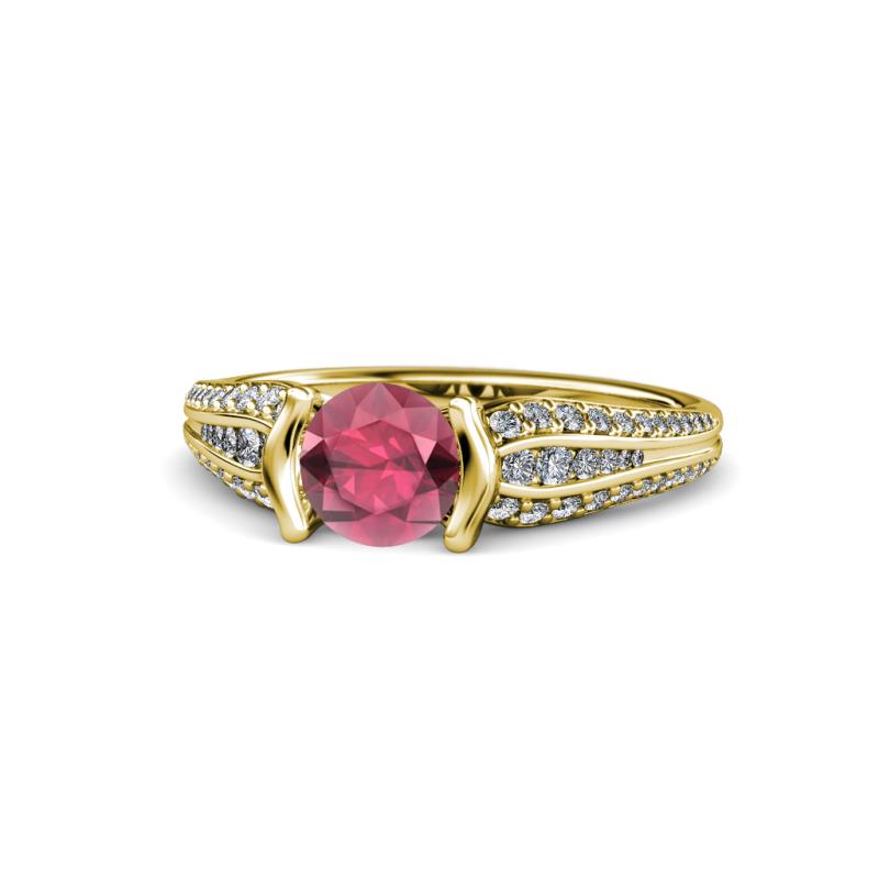 Alair Signature Rhodolite Garnet and Diamond Engagement Ring 