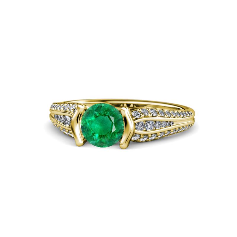 Alair Signature Emerald and Diamond Engagement Ring 
