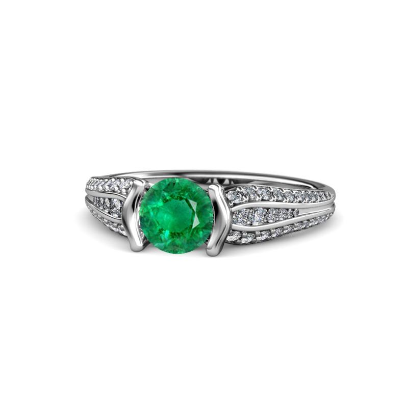 Alair Signature Emerald and Diamond Engagement Ring 