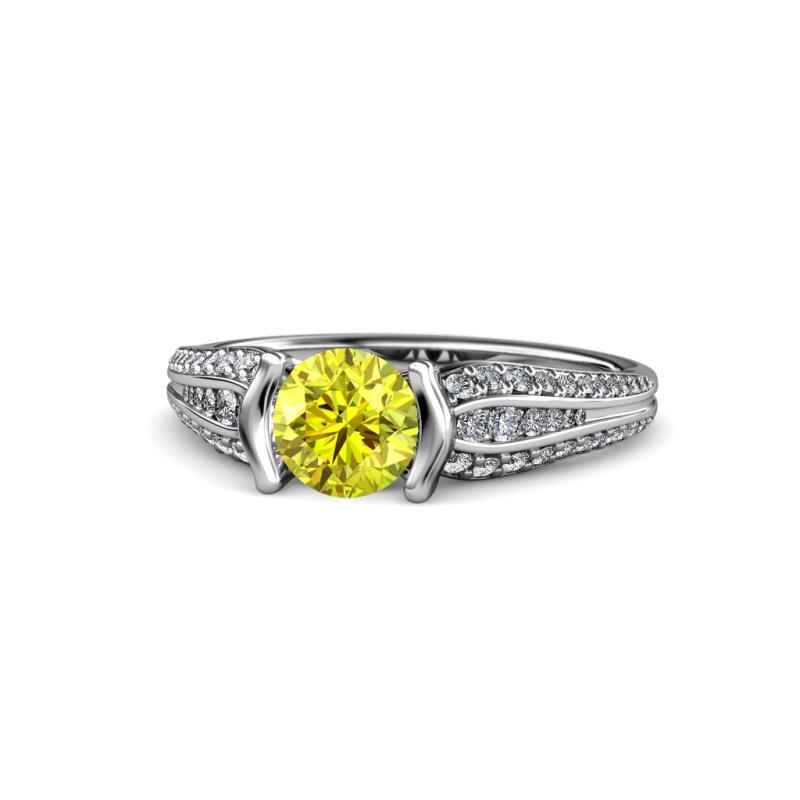 Alair Signature Yellow and White Diamond Engagement Ring 