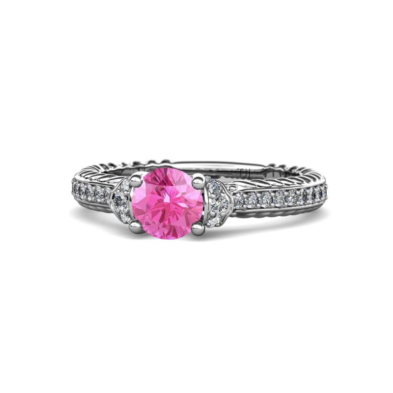 Anora Signature Pink Sapphire and Diamond Engagement Ring 