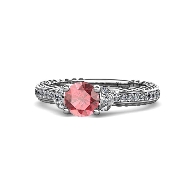 Anora Signature Pink Tourmaline and Diamond Engagement Ring 