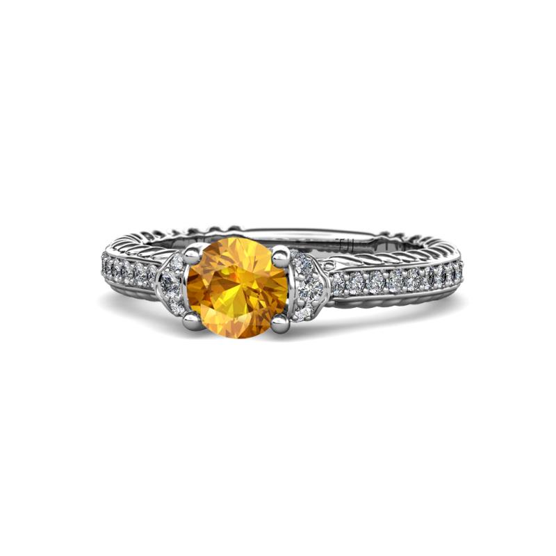 Anora Signature Citrine and Diamond Engagement Ring 