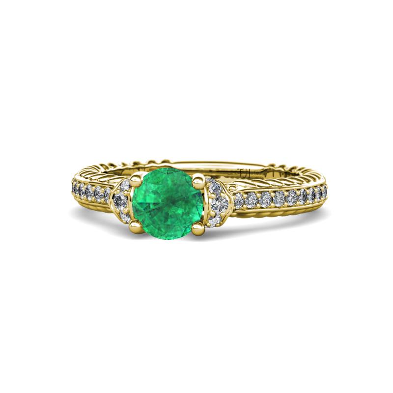 Anora Signature Emerald and Diamond Engagement Ring 