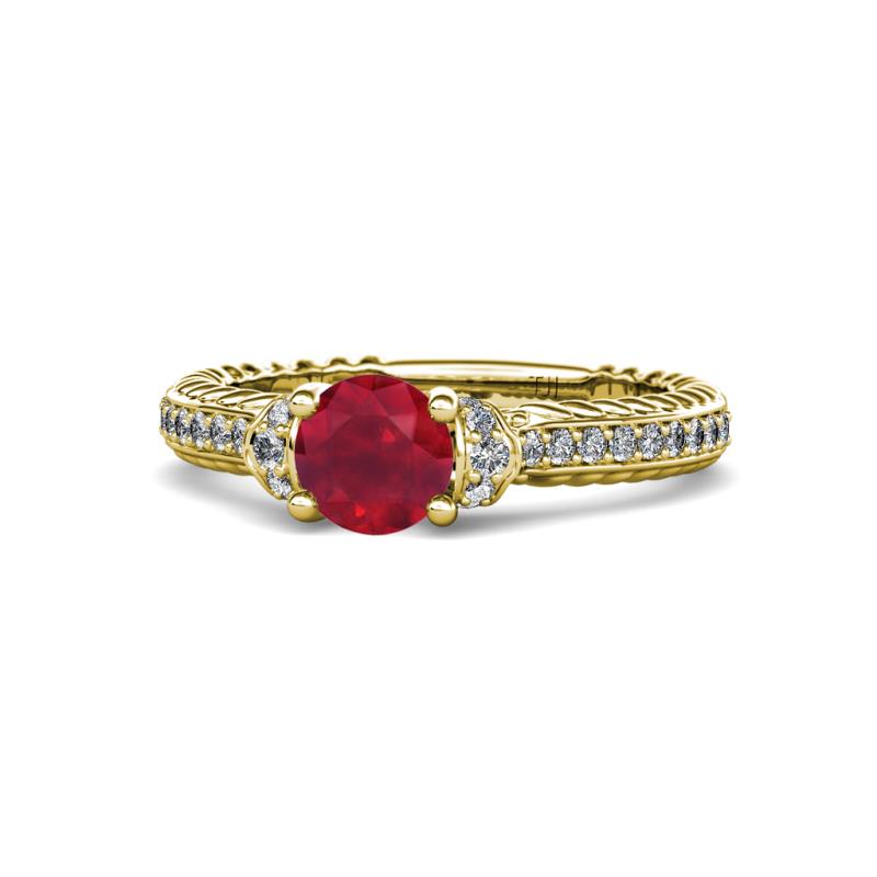 Anora Signature Ruby and Diamond Engagement Ring 