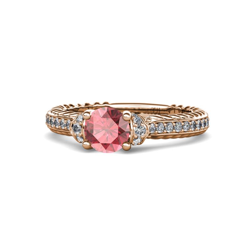 Anora Signature Pink Tourmaline and Diamond Engagement Ring 