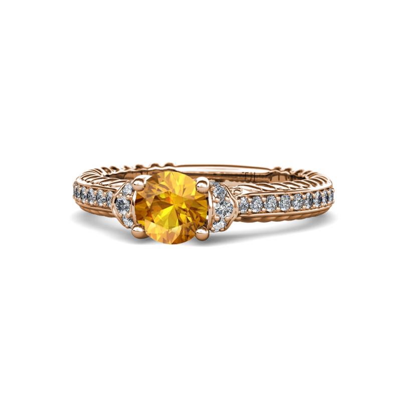 Anora Signature Citrine and Diamond Engagement Ring 