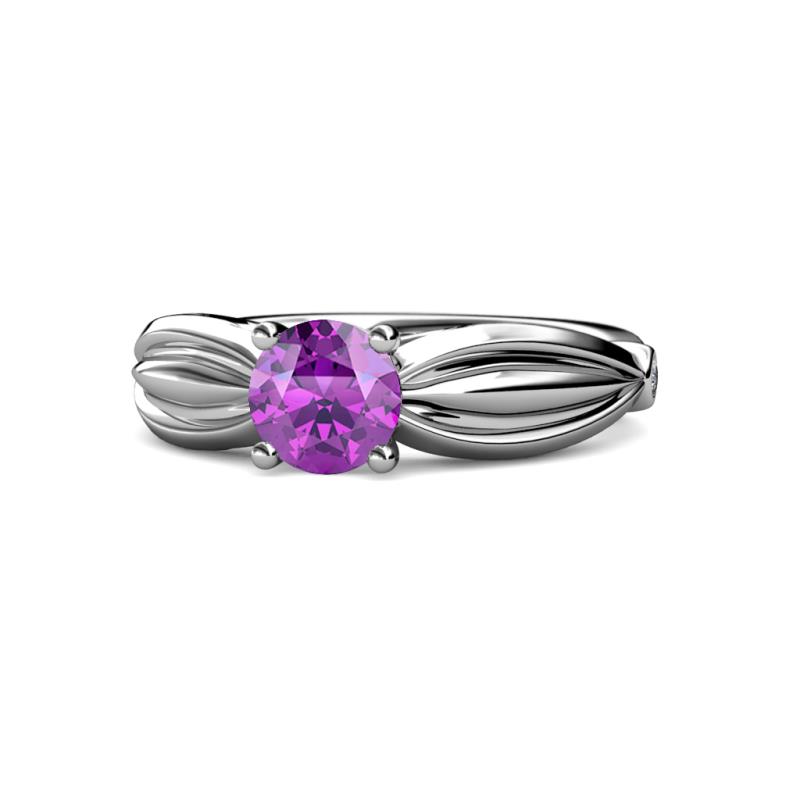 Kayla Signature Amethyst and Diamond Solitaire Plus Engagement Ring 