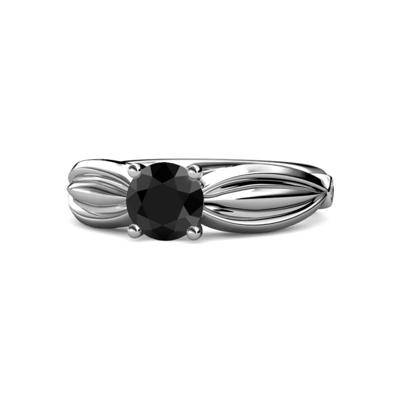 Kayla Signature Black and White Diamond Solitaire Plus Engagement Ring 