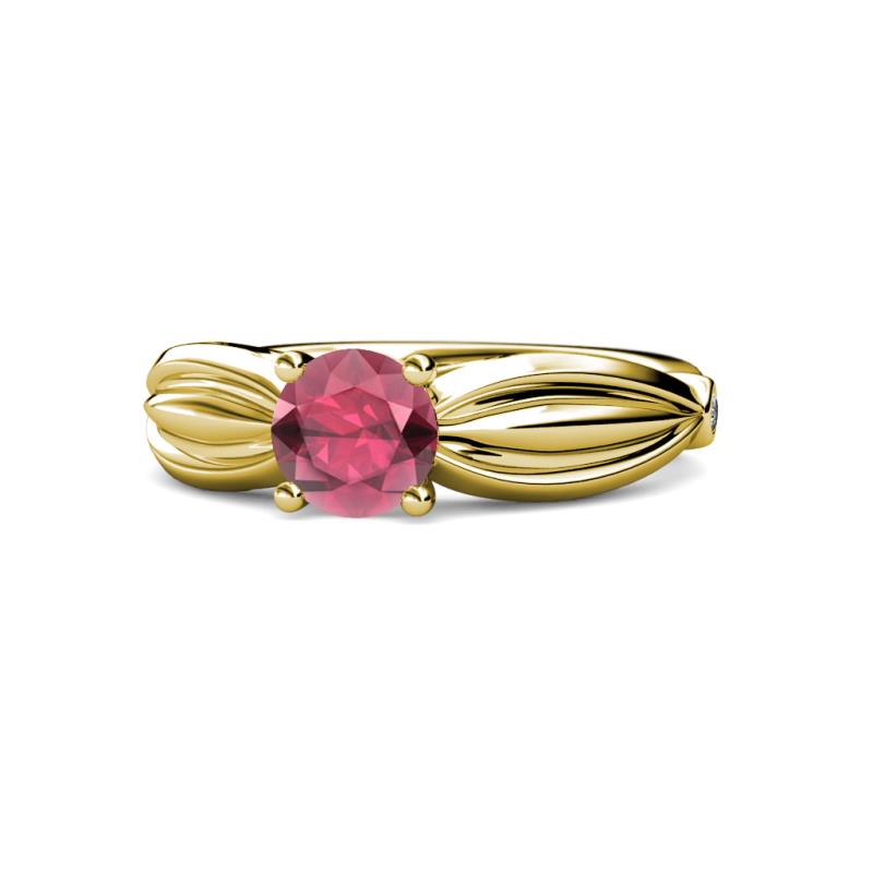 Kayla Signature Rhodolite Garnet and Diamond Solitaire Plus Engagement Ring 