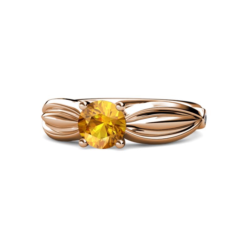 Kayla Signature Citrine and Diamond Solitaire Plus Engagement Ring 