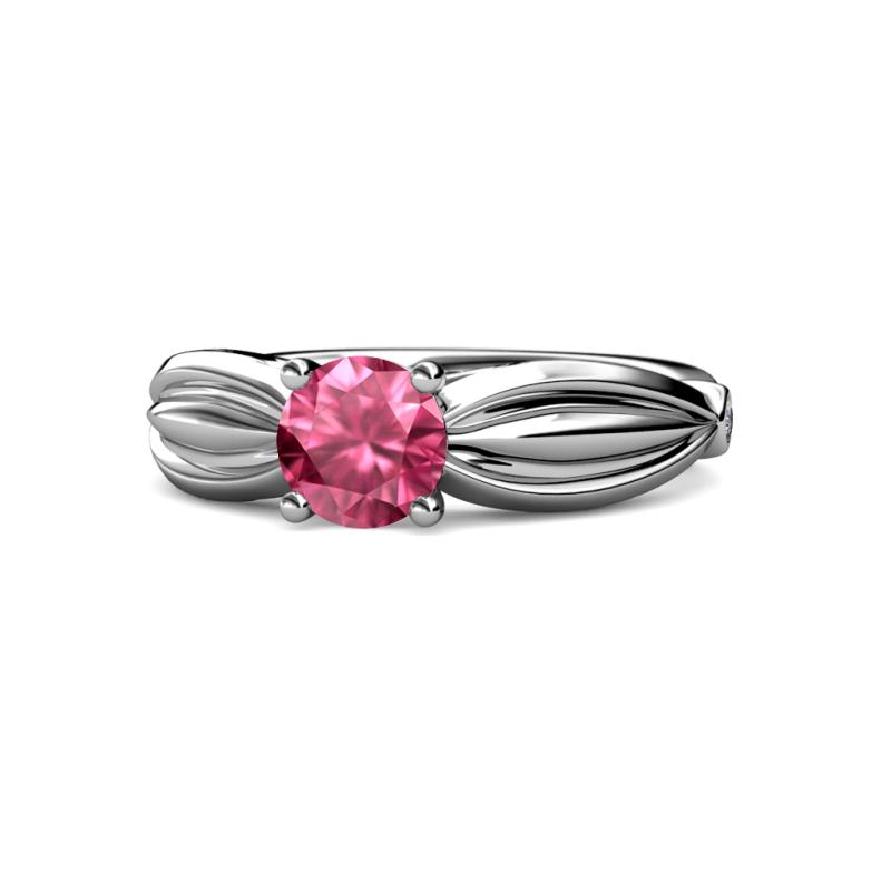 Kayla Signature Pink Tourmaline and Diamond Solitaire Plus Engagement Ring 
