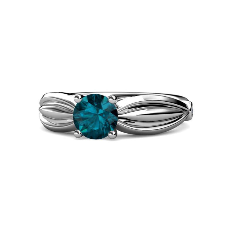 Kayla Signature London Blue Topaz and Diamond Solitaire Plus Engagement Ring 