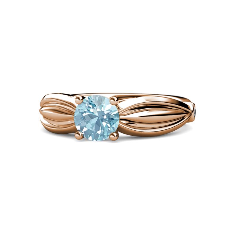 Kayla Signature Aquamarine and Diamond Solitaire Plus Engagement Ring 