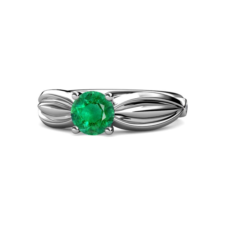 Kayla Signature Emerald and Diamond Solitaire Plus Engagement Ring 