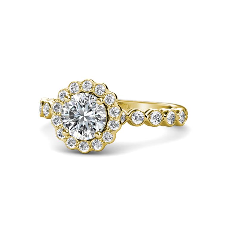 Aelan Signature Diamond Floral Halo Engagement Ring 