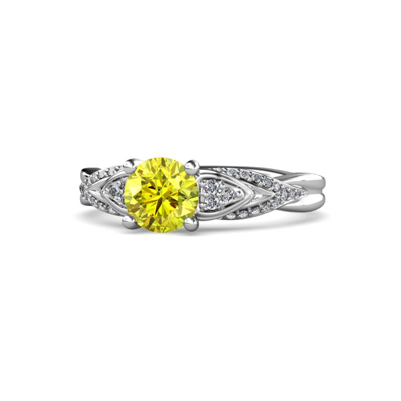 Belinda Signature Yellow and White Diamond Engagement Ring 