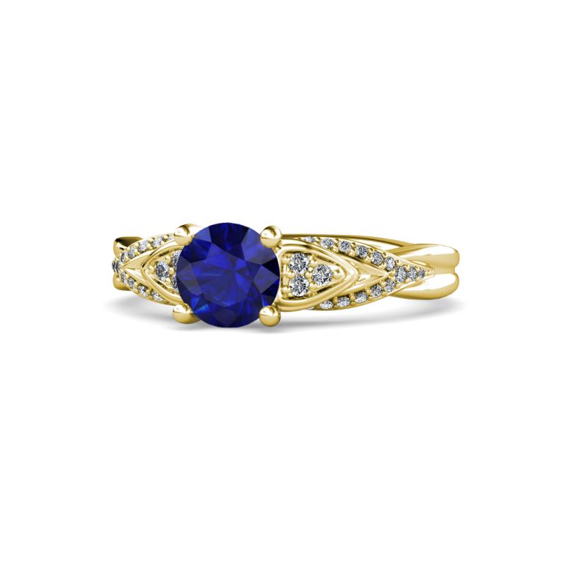 Belinda Signature Blue Sapphire and Diamond Engagement Ring 